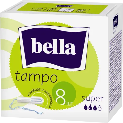 Тампоны женск.гигиен.комфорт и надёжность "bella tampo" Super 8шт.1*40 (ВЕ-032-SU08-Е02)
